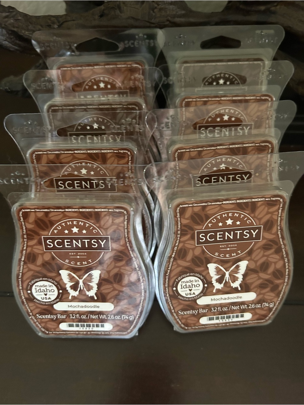 Scentsy Mochadoodle Wax Melt Bars - Brown and Cream Packaging. (bundle of 8) - Picture 2 of 2